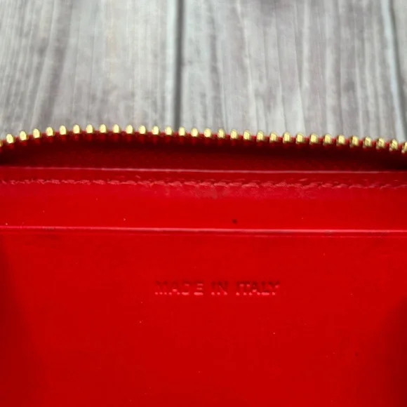 SOLD✨ LOUBOUTIN Gold Studded Logo Zip Compact Wallet Loubinthesky RARE - Picture 14 of 14